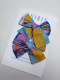 Books & Pencils  - Set of 2 Clips bow