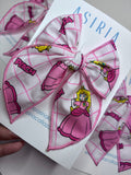 Peach-  Clip Serge Bow