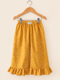 Mostaza Flower Ruffle Flare pant