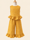 Mostaza Flower Ruffle Flare pant